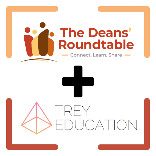 The Deans' Roundtable and Trey Education's combination logo.